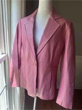 Tailored Pink Leather Jacket